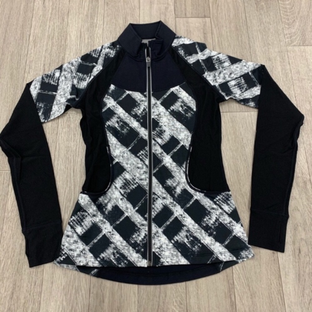 AVOCADO Movement Zip-Up Black White Jacket XS